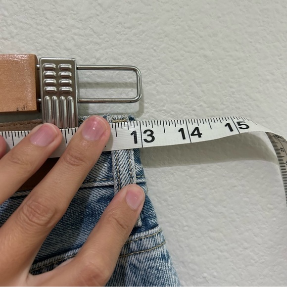 Top shop editor crop straight denim acid wash high rise button fly - Picture 10 of 11